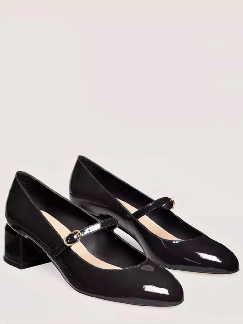 Stuart Weitzman Gabby 45 Mary Jane Black Patent Heels size 9.5